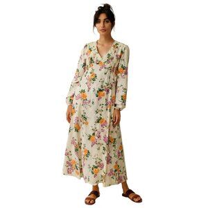 Vintage 70s RAE DOLLS San Francisco Floral Cottagecore Maxi Dress Size 9